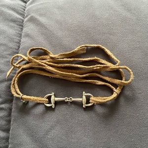 Leather bracelet with silver horse bit